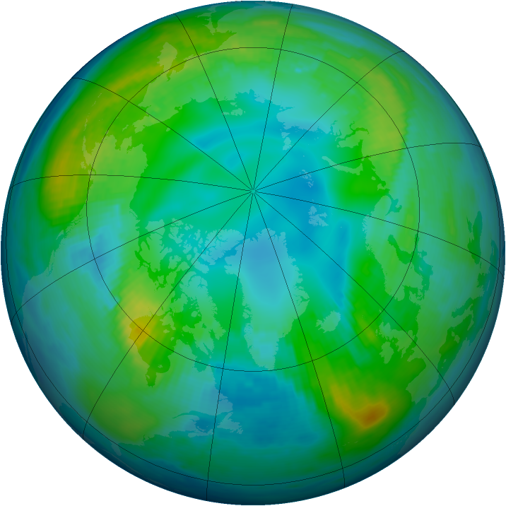 Arctic ozone map for 06 November 1984